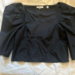 Vince puff sleeve black top